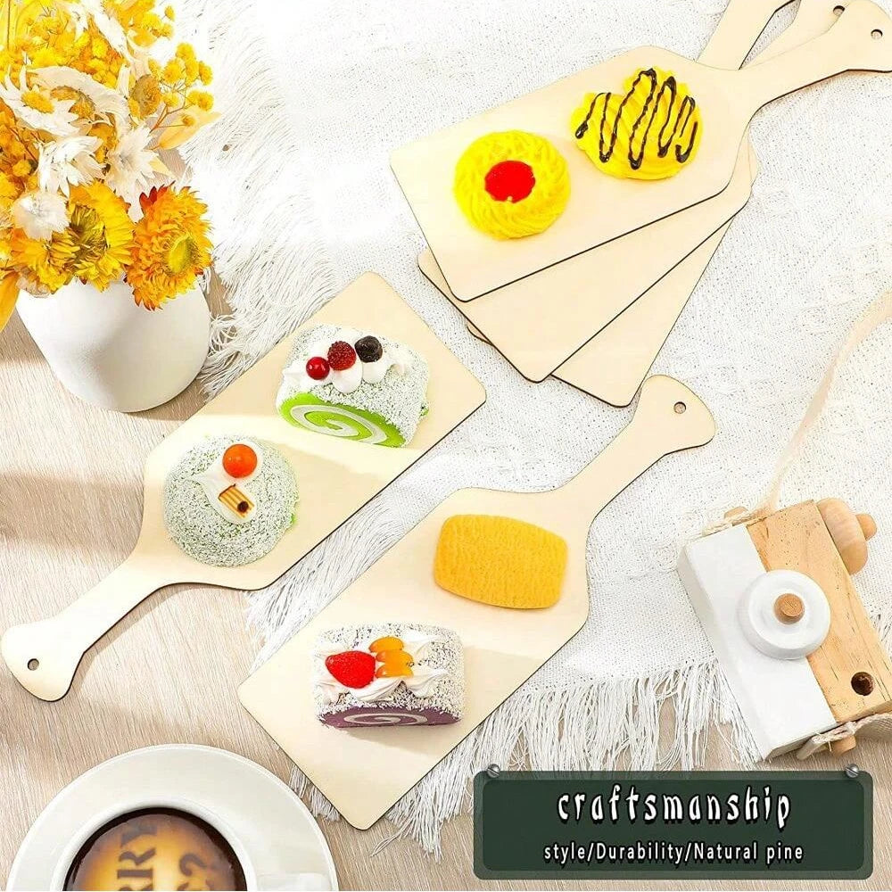 Mini-Holzschneidebrett Wurstbrettchen Paddel Schneidebrett klein leer mit Griff Küchenschneidebrett Küchenutensilien