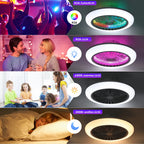 Ventilatore da soffitto Oyajia 50W con luce LED RGB dimmerabile e telecomando