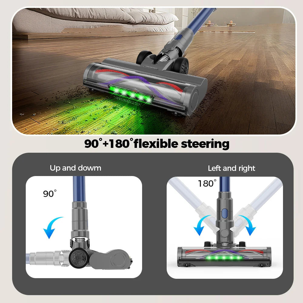 Cotiar 650W 60kPa Kabelloser Staubsauger Stielstaubsauger Handstaubsauger 70 Minuten Laufzeit Multifunktional S25