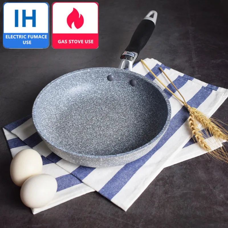 Padella antiaderente Padella Wok in pietra resistente Padella per bistecca domestica Pancake fornello a induzione fritto fornello a gas Set di pentole per la cucina