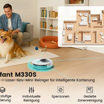 LEFANT M330 Pro M330S Robot Vacuum Cleaner with Mapping, dToF Navigation, PSD Obstacle Avoidance System, 5000Pa Suction, Alexa/APP/WiFi
