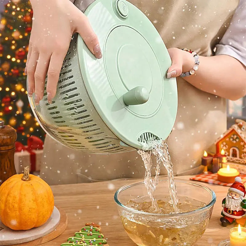 7-teiliges multifunktionales Salatschleuder-Set, Gemüsewascher, Gemüsehacker, Gemüseschneider, Reibe, Salatschüssel mit Deckel, Küchenhelfer