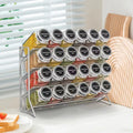 Organizzatore a 4 Ripiani per Spezie e Condimenti in Acciaio al Carbonio, Mensola da Parete Antiscivolo per Cucina e Dispensa