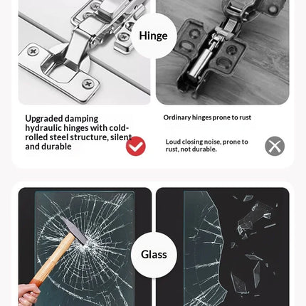 Customizable Display Case with Tempered Glass Door, LED Light, Large Capacity, Multiple Compartments, Aluminum Frame, Eco-Friendly