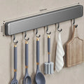 Scaffale da cucina non perforato Scaffali montati a parete Accessori per utensili da cucina con organizer porta cucchiaio con gancio mobile