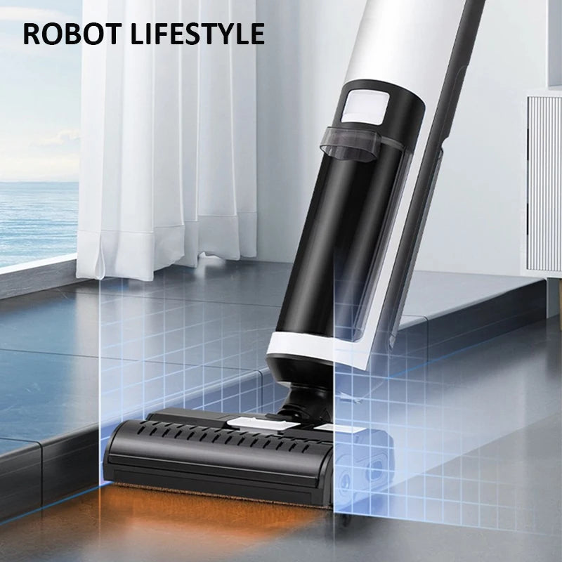 Kabelloser Handstaubsauger, Nass- und Trockenreinigungsroboter RL9Max, 14000pa, selbsterhitzende Bürste, superstarke Saugkraft, 4000 mAh Akku