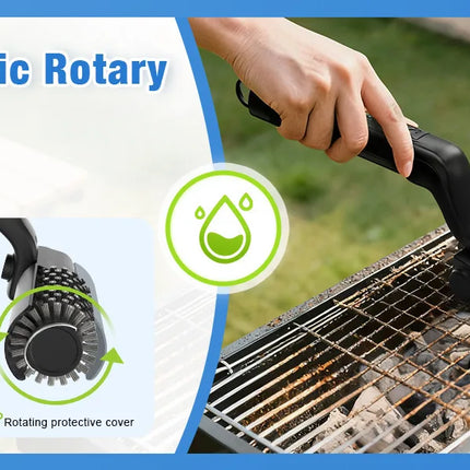 Spazzola Elettrica per Barbecue con 3 Impostazioni di Velocità, 180° Pulitore per Griglie e Affumicatori da Esterno con Testa Regolabile, 90 Minuti di Autonomia