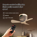 Ventilatore da soffitto USB da 8000 mAh, ventilatore da campeggio ricaricabile con luci a LED e telecomando, ventilatore portatile da tenda per viaggi all'aperto, silenzioso a 3 velocità (bianco), ventilatore da soffitto ric