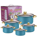 Set di pentole in acciaio inossidabile da 10 pezzi Pentole a induzione Utensili da cucina antiaderenti Pentola per stufato in acciaio inossidabile con coperchio per pentola