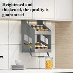 Scaffale Sollevabile Salvaspazio, Armadietto a Muro Estraibile, Scaffale Organizzatore, Scaffali Porta Spezie da Cucina, Mobili Multifunzionali per Cucina
