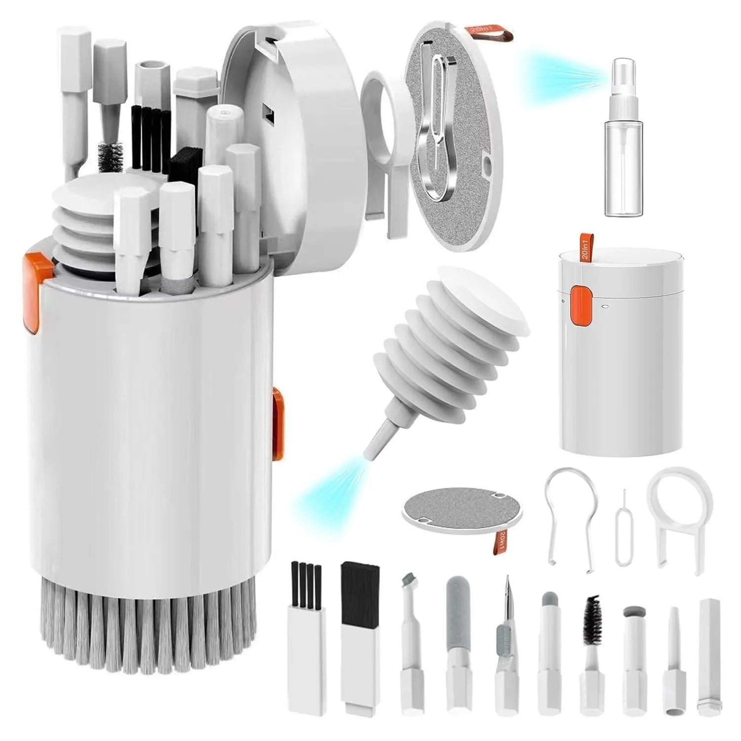 20/32 in 1 Multifunktionales Tiefenreinigungsset für iPhone-Anschlüsse, AirPods, Tastatur und Key-Cap-Entferner – Präzisionswerkzeuge
