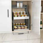 Scaffale Sollevabile Salvaspazio, Armadietto a Muro Estraibile, Scaffale Organizzatore, Scaffali Porta Spezie da Cucina, Mobili Multifunzionali per Cucina