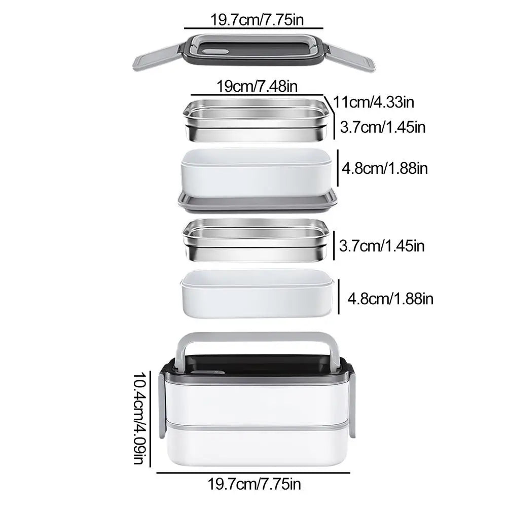 Lunch Box termico Lunch Box per pasto a 2 strati con manico Insalatiera resistente alle perdite per viaggi scolastici Lavoro all'aperto Campeggio