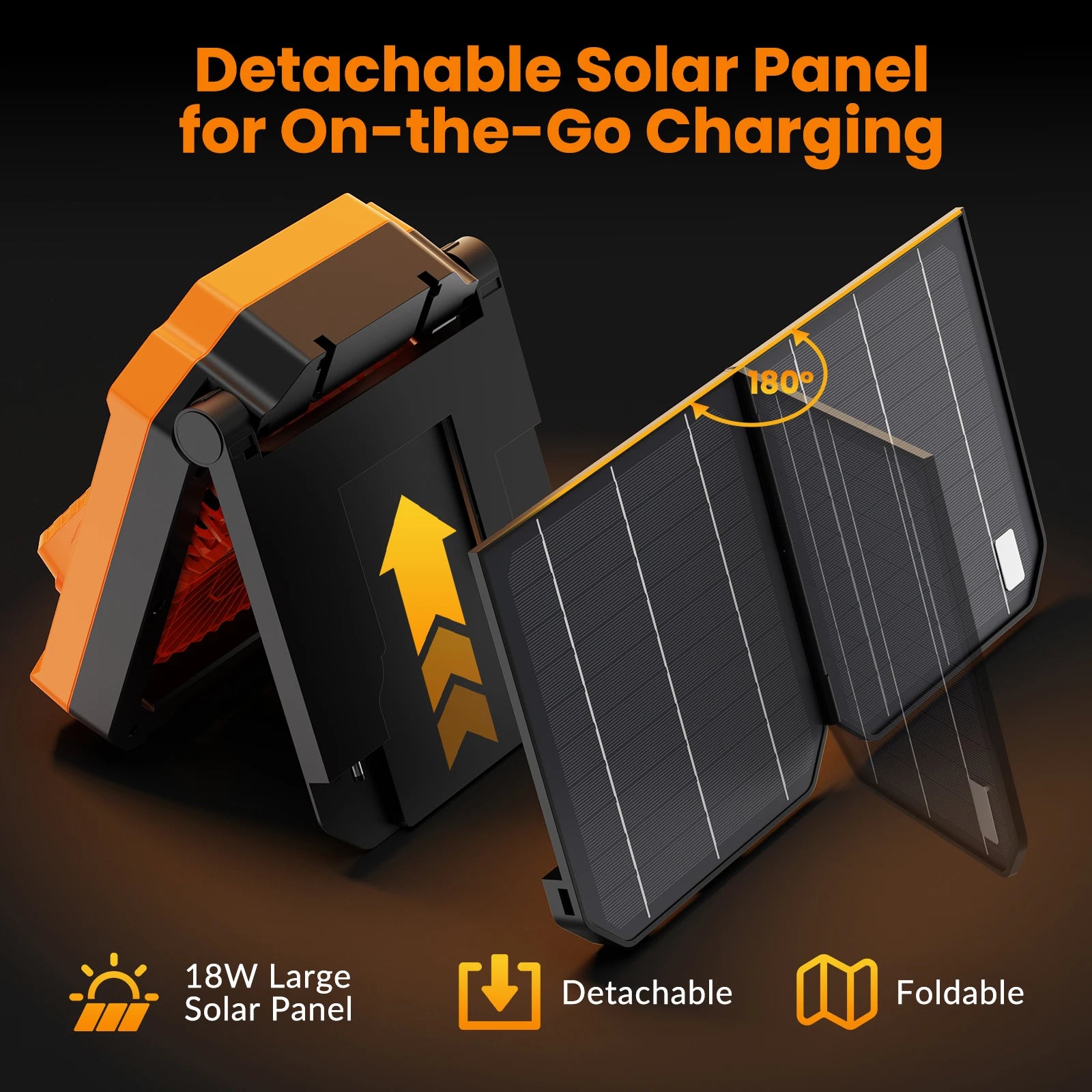 Ventilatore Portatile Ricaricabile 26800mAh con Pannello Solare 2-in-1