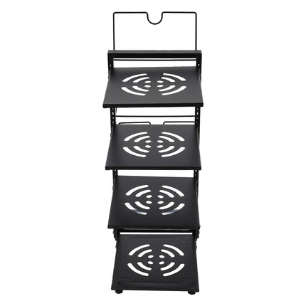 4-Tier Pots and Pans Organizer for Kitchen Cabinet, Gray/Black Space Saving