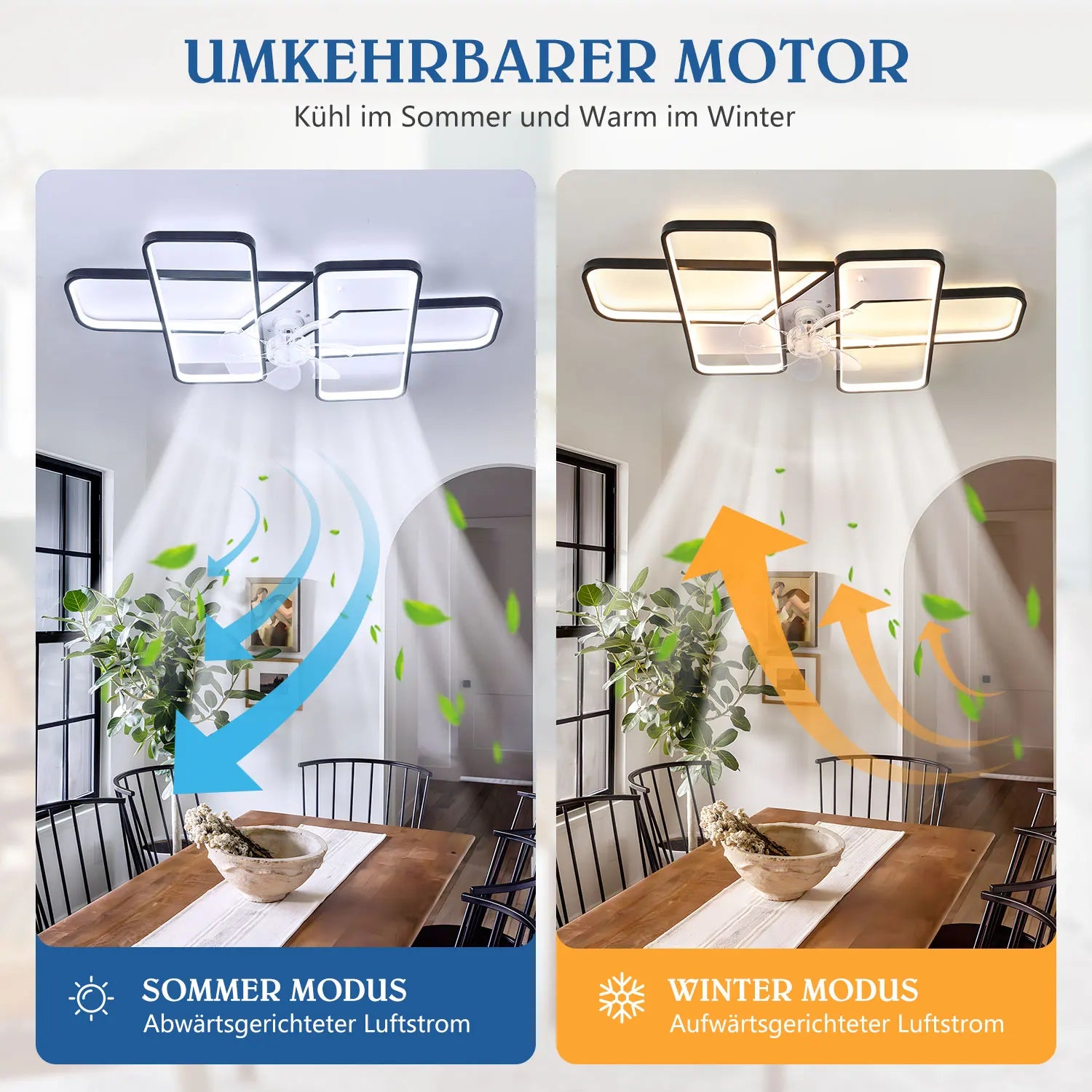 Ventilatore da soffitto LED 50 W con telecomando, 90 cm, nero