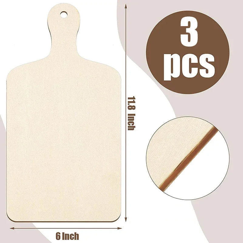 3/6 Stück Mini-Holzschneidebrett DIY leere Tabletts Graffiti-Spielzeug für Kinder Graffiti-Malbrett Holz-Tischsets Weihnachtsdekoration