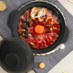1 pentola in argilla ceramica con coperchio - Pentola in argilla di grado ristorante tradizionale asiatico per cucinare il delizioso riso, ciotola in pietra poco profonda