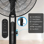 Taylor Swoden leiser Standventilator, DC-Lüfter 25 dB mit Fernbedienung, 3258,6 m³/h, 28 Geschwindigkeiten, 7 Blätter, 40 W, 12 Std. Timer, Anti-Mücken,
