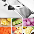 LMETJMA Einstellbarer Mandolinenhobel, Gemüseschneider aus Edelstahl, Kartoffel-, Tomaten-, Zwiebel-, Karottenschneider JT213