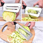 Affettatrice per Verdure in Acciaio Inox, Utensile Multifunzione per Tagliare e Sminuzzare Cavolo, Lattuga, Carote e Cipolle per Preparazione in Cucina