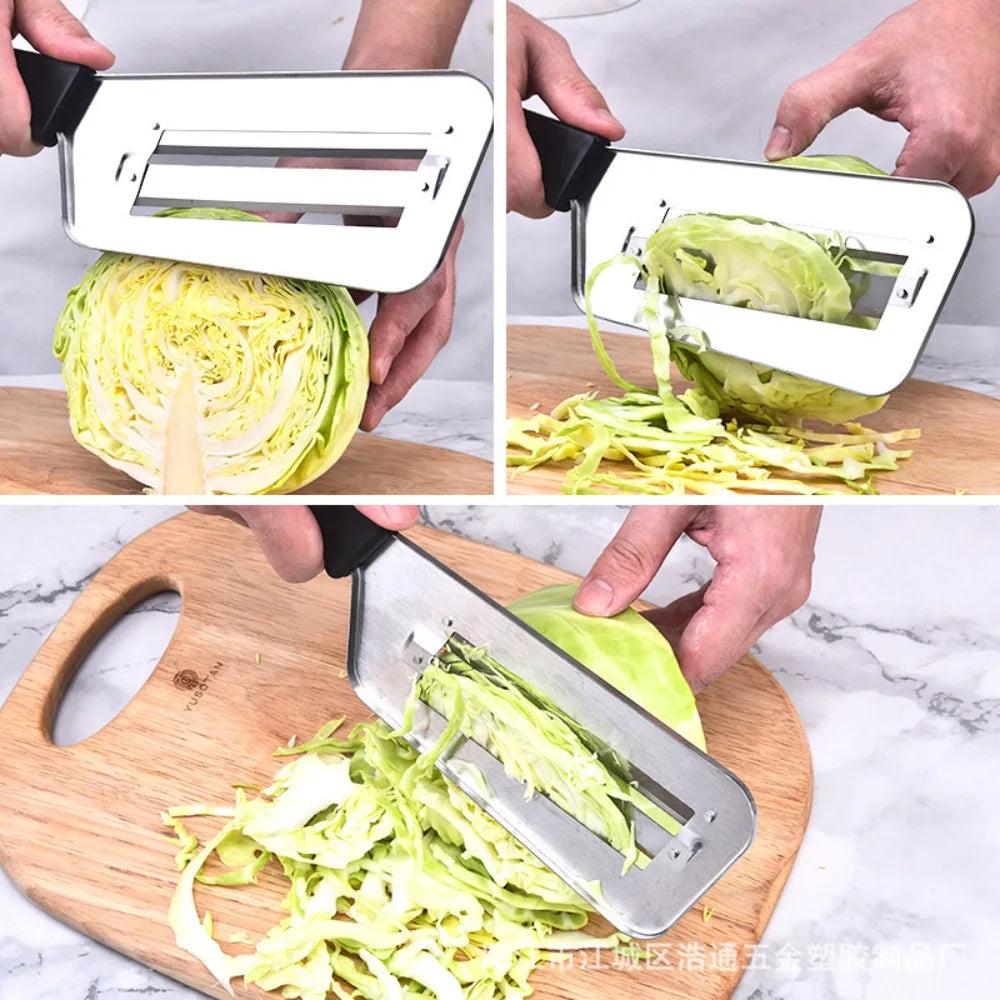 Edelstahl-Gemüseschneider, Multifunktionswerkzeug zum Schneiden und Zerkleinern von Kohl, Salat, Karotten und Zwiebeln zur Küchenvorbereitung