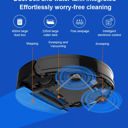 Liectroux X6 Robot Aspirapolvere LDS, navigazione laser Lidar, aspirazione combinata a secco e a umido, aspirazione 6500Pa, mappa multi-pavimento, pulizia a Y, pulizia turbo dei tappeti, zona No-Go tramite APP, area selettiva