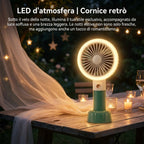 Retro Mini-Handventilator, wiederaufladbar über USB, 3 Windgeschwindigkeiten, batteriebetrieben, Tischventilator, geeignet für Zuhause, Büro, Schlafzimmer, Reisen und Outdoor.