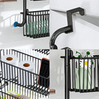 6-stöckiger Hänge-Tür-Organizer, Anti-Kipp-Design, 6 große Körbe, kein Bohren erforderlich, Metallregal für Schlafzimmer, Bad, Küche