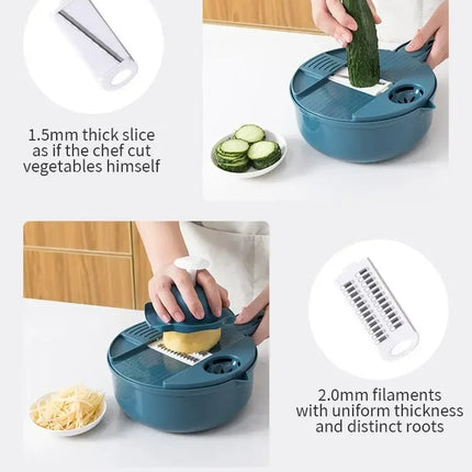 12 in 1 tritatutto per verdure multifunzionale patate tagliate manualmente affettatrice per ravanello grattugia utensili da cucina per hotel/commerciale