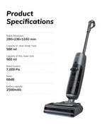 ILIFE W90 Pro Kabelloser Smart Nass- und Trocken-Bodenreiniger, 7000Pa Saugkraft, 1-Minuten-Selbstreinigung, großer Doppelwassertank, verbesserte Version W90
