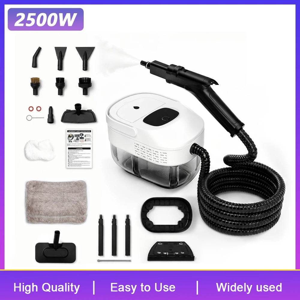 Podofo 2500W Handdampfreiniger, Klimaanlagenreinigungsmaschine mit 1,6L Tank, Hochdruck-Dampfreiniger, schnelle Aufheizung in 15s, 45 Minuten Dauerdampf, p