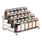 4-stöckiges Stand-Gewürzregal aus Edelstahl für die Küche, Einbau-Kräutertiegelhalter, Wand-Organizer