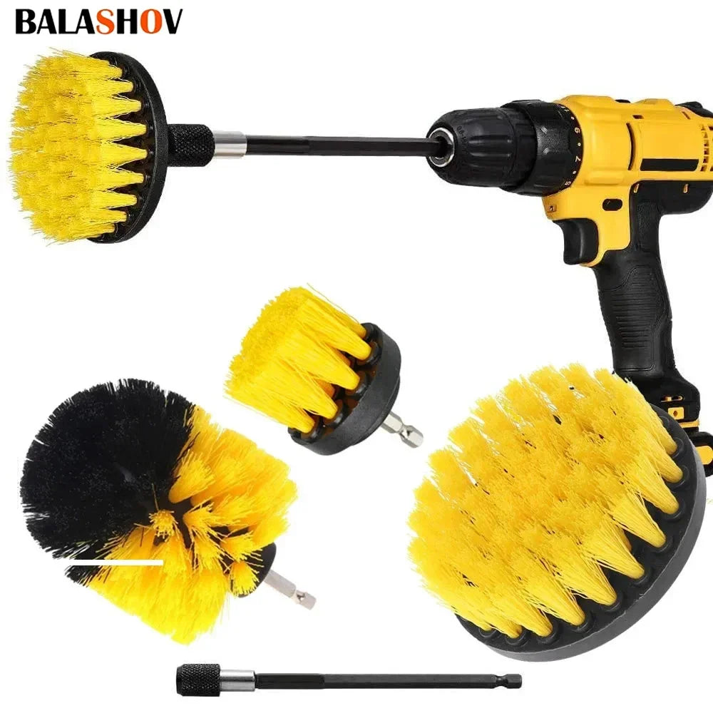 3/5 pezzi kit spazzola per trapano elettrico spazzola per pulizia elettrica per moquette superficie del bagno vasca mobili doccia piastrelle pneumatici strumento di pulizia