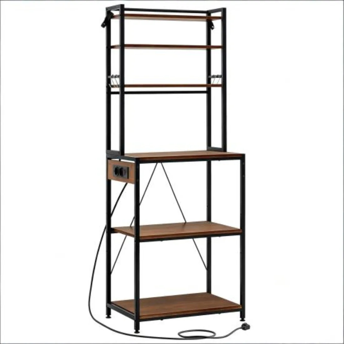 Stazione Caffè, Scaffale da Cucina con Prese, Mobiletto da Cucina, Mini Workstation da Cucina, Scaffale Espositivo – Tutto in Uno per l'Organizzazione di Caffè ed Elettrodomestici