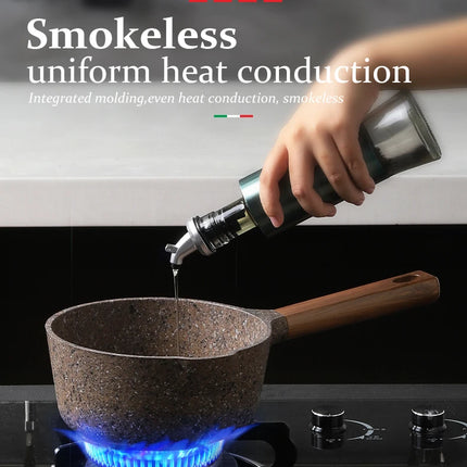 DONNOR Antiaderente in Granito Pentolino per Latte da 16cm/6.3 Pollici, Senza PFOA, a Basso Contenuto di Fumo, Compatibile con Piani a Induzione e Gas, Facile da Pulire, Piccola Casseruola