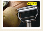 Multifunktionaler Kartoffelschäler aus Edelstahl für Küche, Obst, Gemüse, Kartoffeln, Karotten, Gurken, Julienne-Reibe, langlebiger Gemüsehobel