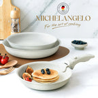 MICHELANGELO 3-teiliges Keramik-Kochgeschirr-Set, antihaftbeschichtet mit abnehmbarem Griff, Induktions-Kochutensilien