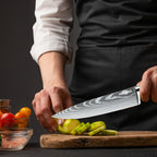 MDHAND Messerset, 8-teilig, scharfes japanisches Kochmesser, Hackbeil, Mehrzweckmesser für Brot und Scheiben, ABS-Griff mit Nylontasche