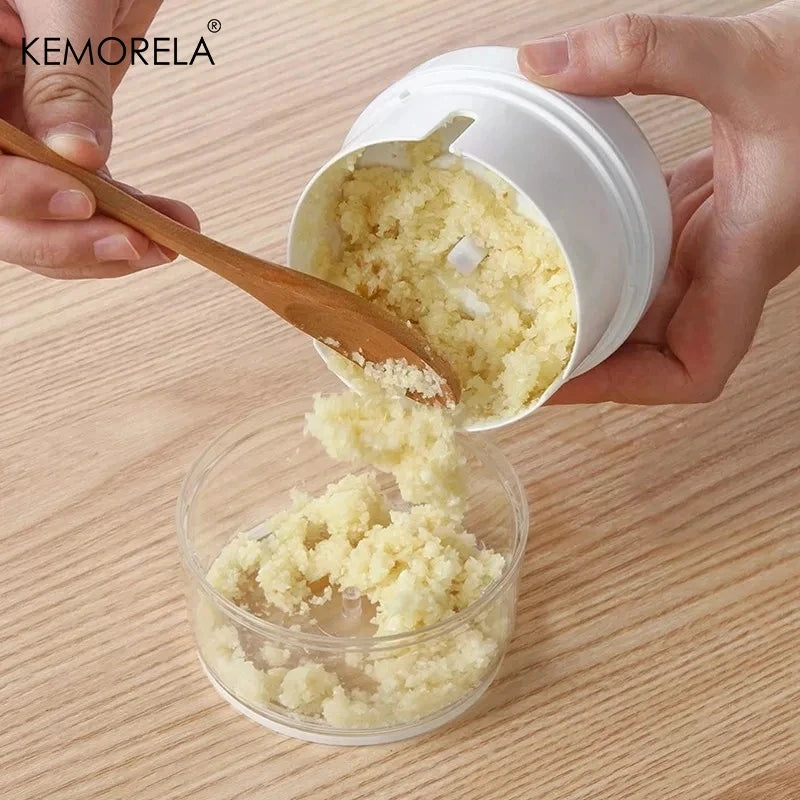 Mini Multifunktionsmixer, Knoblauchhacker, Lebensmittel- und Gemüseschneider, manueller Fleischwolf, Knoblauchpresse für die Küche