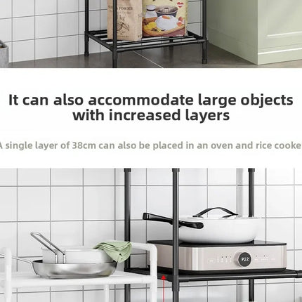 Multilayer Kitchen Floor Shelf, Removable Household Integrated Wall Shelf