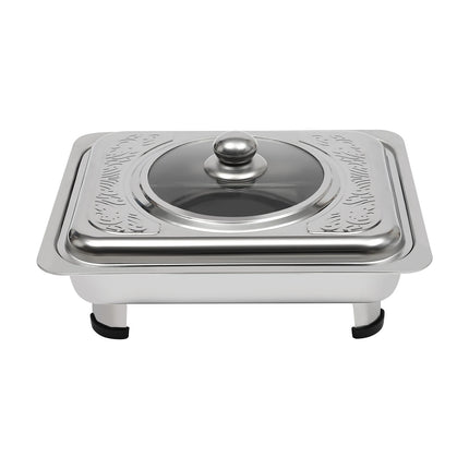 4/8 Pezzi Teglia Chafer da Buffet con Coperchio Scaldavivande Rettangolare per Ristorante