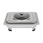 4/8 Stück Chafer-Pfannen-Buffet-Servierbehälter mit Deckel, rechteckiger Speisenwärmer-Pfannen-Servierbehälter