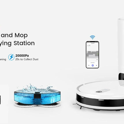 Arnagar Smart Home Robot Vacuum Cleaner and Floor Washer with Automatic Emptying, App Control, 12000Pa, VSLAM, 5200mAh, Low Noise for Carpet Cleaning