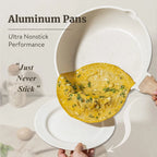 Set di pentole e padelle da 7 pezzi Set di padelle in alluminio impilabili da cucina antiaderenti Set a induzione con coperchi Lavabile in lavastoviglie