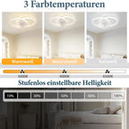 Ventilatore da soffitto a LED con luce bianca 36W, silenzioso, telecomando, 3 temperature di colore, 6 velocità