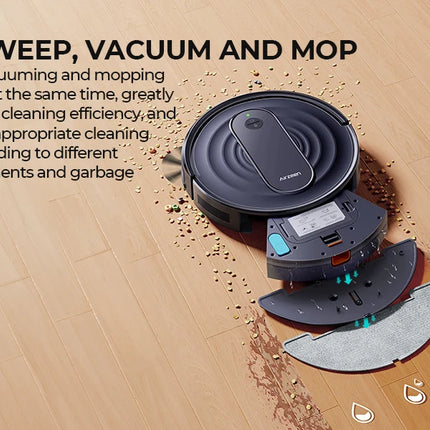 Airzeen R7 3-in-1 Robot Vacuum and Mop, 4000Pa Suction, Smart App/Alexa Control, Self-Charging for Pet Hair and Hard Floors