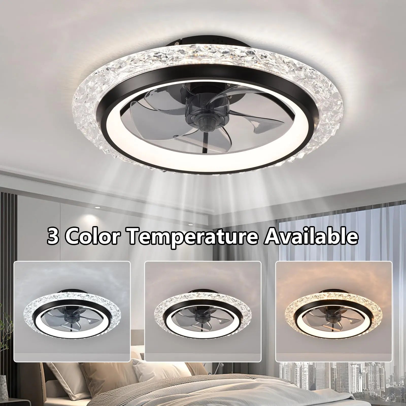 Ventilatori da Soffitto con Luce e Telecomando, Illuminazione Smart Moderna Nordica, Lampada da Soffitto di Lusso con Ventilatore a 6 Velocità
