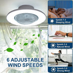 Ventilatore da soffitto da 100W con luce, controllo remoto tramite APP, lampada a LED dimmerabile a 360° °   Luce di sfondo RGB silenziosa girevole a 6 velocità per la casa