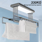Home Balcone Elettrico Telecomando Sollevamento Stendibiancheria Lega di alluminio Illuminazione Asciugatura Stendibiancheria pieghevole